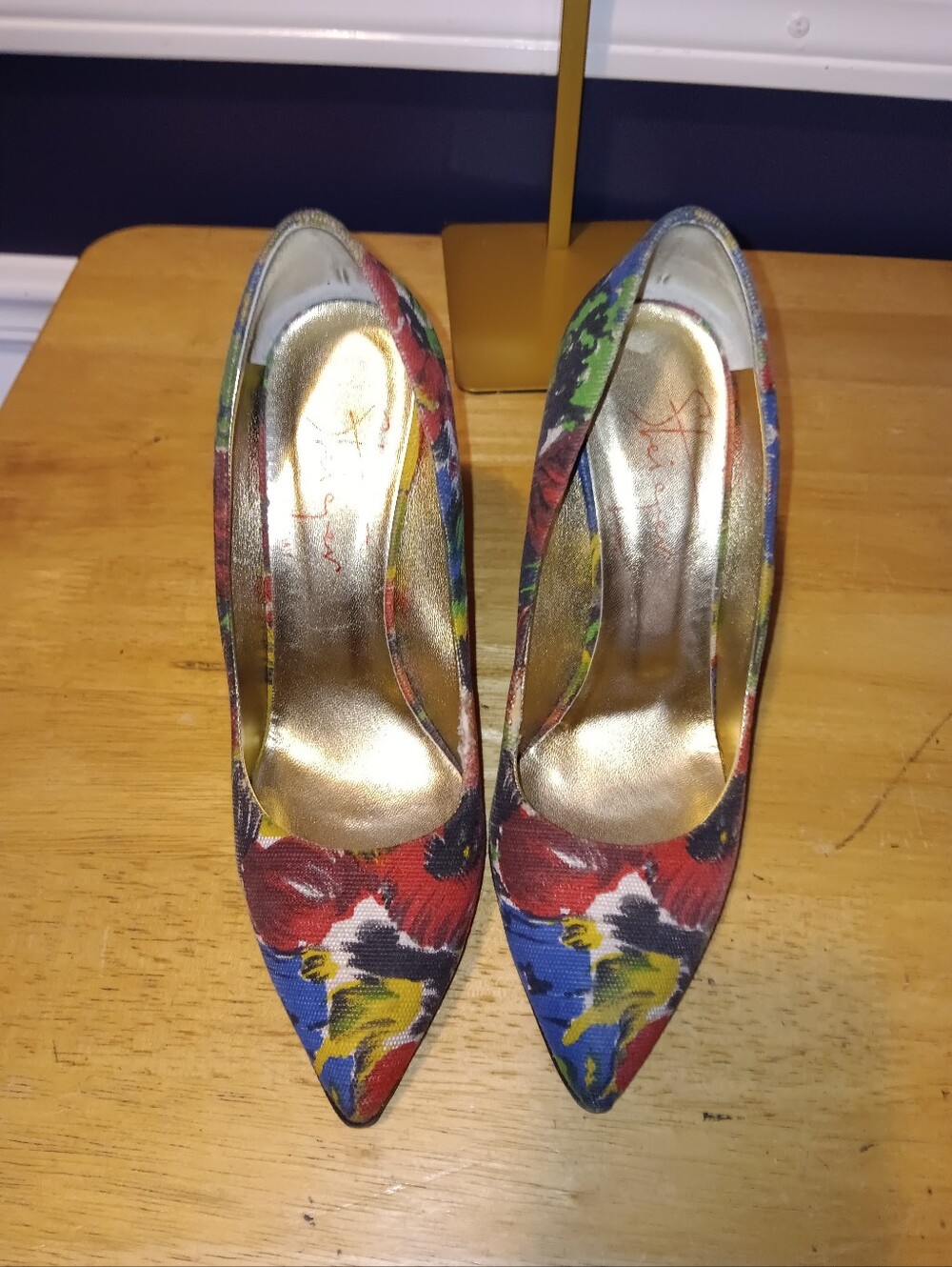 Walter Steiger Vintage Multicolor Floral Pointed-Toe Pumps Size 7.5